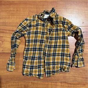 Jumping Bean Yellow and Blue Flannel Plaid Button Down Shirt